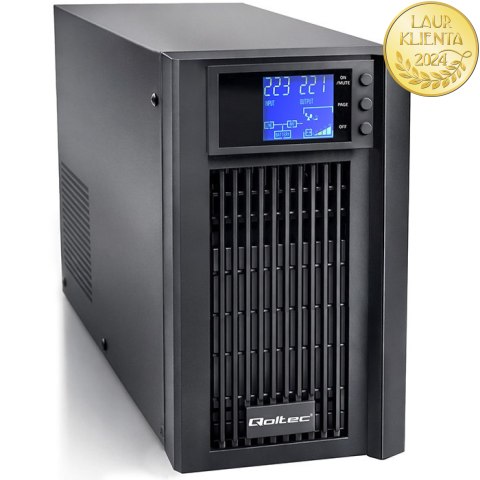 Qoltec Zasilacz awaryjny UPS Pure Sine Wave | 3kVA | 2400W | AVR | LCD | Czysty Sinus