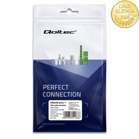 Qoltec Złącza światłowodowe SC/APC | Singlemode | 3.0mm
