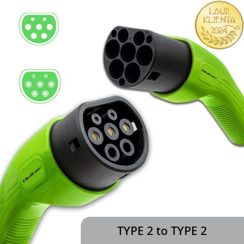 Qoltec Kabel EV Typ 2 do ładowania samochodu | 400V | 11kW | 16A | 5m