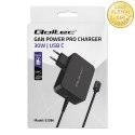 Qoltec Ładowarka GaN POWER PRO | 1xUSB-C | 30W | 5-20V | 1.5-3A | Czarna