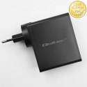 Qoltec Ładowarka GaN POWER PRO | 2xUSB-C | 2xUSB | 130W | 5-20V | 1.5-5A | PD | Laptop | Smartfon | Czarna