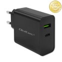 Qoltec Ładowarka Super Quick PD | 1xUSB-C | 1xUSB | 45W | 5-20V | 2.25-3A | Czarna