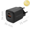 Qoltec Ładowarka sieciowa 35W GaN ULTRA | 5-20V | 2.25-3A | 1 x USB typ C PD | 1 x USB QC 3.0 | Czarna