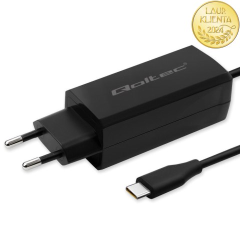 Qoltec Ładowarka sieciowa 90W GaN Super Fast | 5-20V | 3-4.5A | USB-C 3.1 | Laptop | Smartfon | Tablet