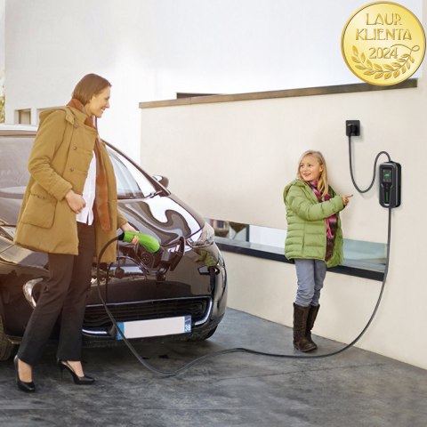 Qoltec Mobilna ładowarka do samochodu elektrycznego EV i hybryd z regulacją 2w1 Typ2 | 3.5kW | 230V | SCHUKO 16A | LCD | Przenoś