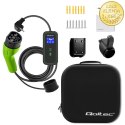 Qoltec Mobilna ładowarka do samochodu elektrycznego EV i hybryd z regulacją 2w1 Typ2 | 3.5kW | 230V | SCHUKO 16A | Wi-fi | LCD |