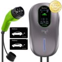 Qoltec Stacja ładowania EV Typ2 do samochodu elektrycznego i hybryd | 22kW | LCD | 2 Karty EV | 3 fazy | Wallbox | Hotel system 