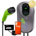 Qoltec Stacja ładowania EV Typ2 do samochodu elektrycznego i hybryd | 22kW | Wi-fi| Smart life | LCD | RFID | 3 fazy | Wallbox |