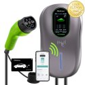 Qoltec Stacja ładowania EV Typ2 do samochodu elektrycznego i hybryd | 22kW | Wi-fi| Smart life | LCD | RFID | 3 fazy | Wallbox |