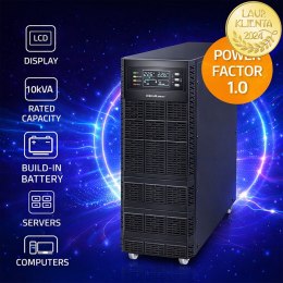 Qoltec Zasilacz awaryjny UPS | 10kVA | 10000W | Power Factor 1.0 | LCD | EPO | USB | On-line