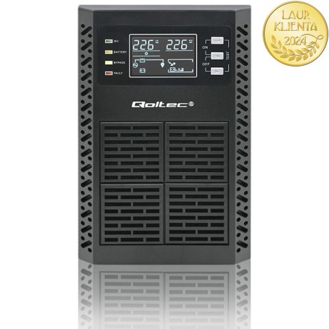 Qoltec Zasilacz awaryjny UPS | 1kVA | 1000W | Power Factor 1.0 | LCD | EPO | USB | On-line