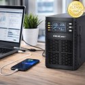 Qoltec Zasilacz awaryjny UPS | 2kVA | 2000W | Power Factor 1.0 | LCD | EPO | USB | On-line