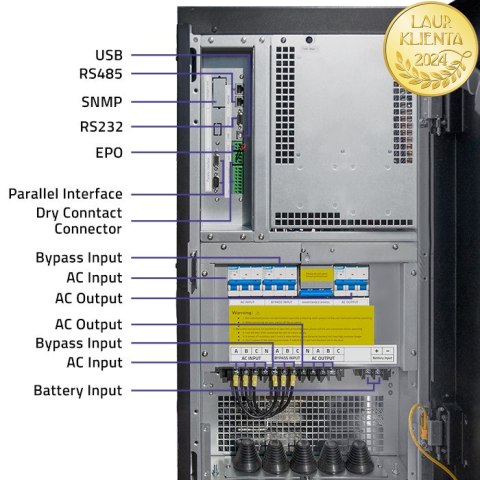 Qoltec Zasilacz awaryjny UPS 3-fazowy | 10kVA | 8kW | LCD | SNMP