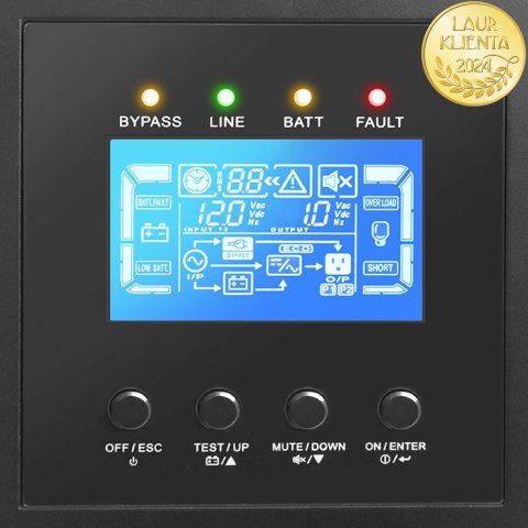Qoltec Zasilacz awaryjny UPS 3-fazowy | 20kVA | 20kW | LCD | EPO | USB | Power factor 1.0