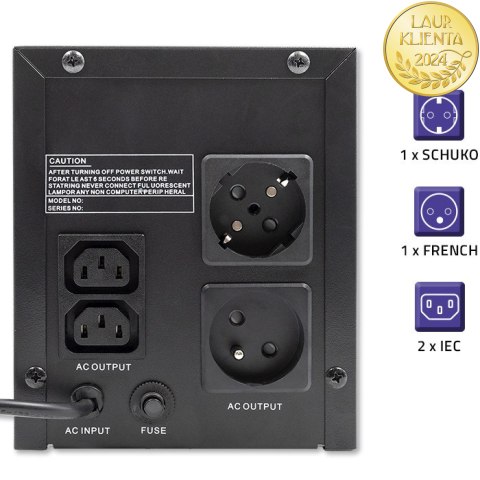 Qoltec Zasilacz awaryjny UPS Line Interactive | Monolith | 1200VA | 720W