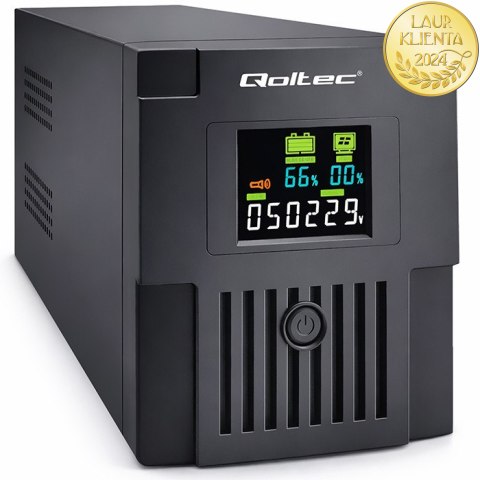 Qoltec Zasilacz awaryjny UPS Line Interactive | Monolith | 1500VA | 900W | LCD | USB | RJ45