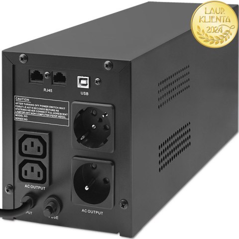 Qoltec Zasilacz awaryjny UPS Line Interactive | Monolith | 1500VA | 900W | LCD | USB | RJ45