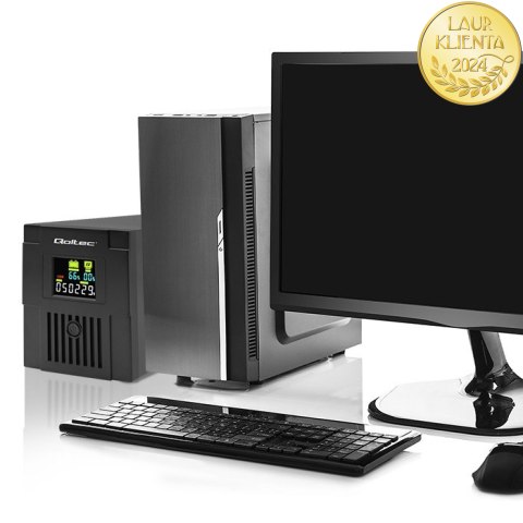 Qoltec Zasilacz awaryjny UPS Line Interactive | Monolith | 1500VA | 900W | LCD | USB | RJ45