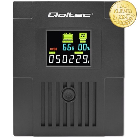Qoltec Zasilacz awaryjny UPS Line Interactive | Monolith | 1500VA | 900W | LCD | USB | RJ45