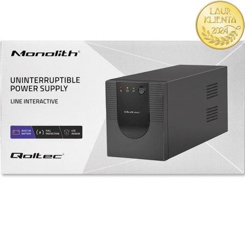 Qoltec Zasilacz awaryjny UPS Line Interactive | Monolith | 1500VA | 900W