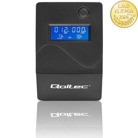 Qoltec Zasilacz awaryjny UPS Line Interactive | Monolith | 450VA | 240W | LCD | USB | RJ45