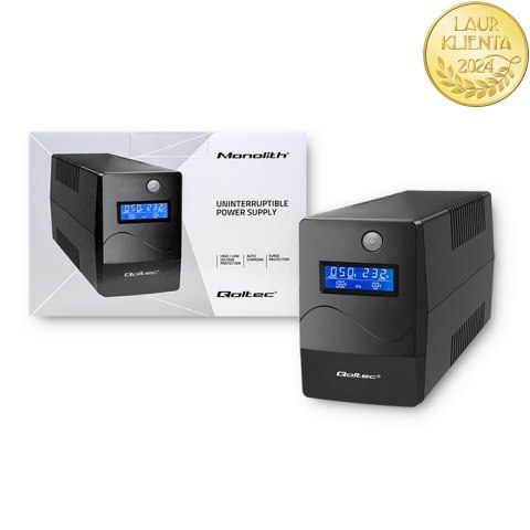 Qoltec Zasilacz awaryjny UPS Line Interactive | Monolith | 450VA | 240W | LCD | USB | RJ45
