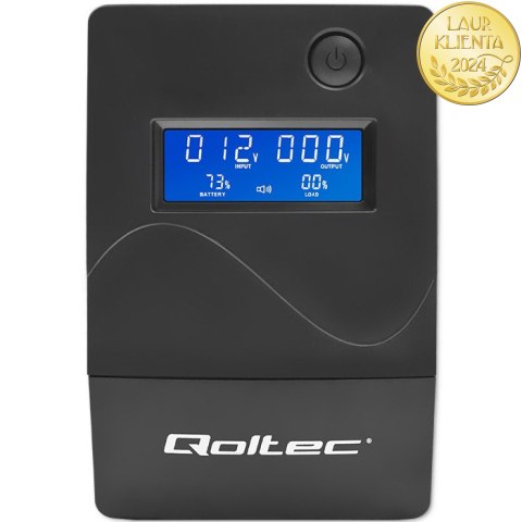 Qoltec Zasilacz awaryjny UPS Line Interactive | Monolith | 450VA | 240W | LCD | USB | RJ45