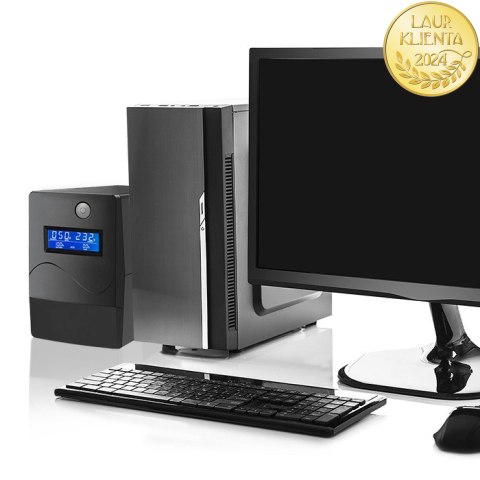 Qoltec Zasilacz awaryjny UPS Line Interactive | Monolith | 650VA | 360W | LCD | USB | RJ45
