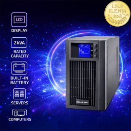 Qoltec Zasilacz awaryjny UPS On-line | Pure Sine Wave | 2kVA | 1.6kW | LCD | USB