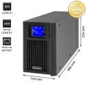 Qoltec Zasilacz awaryjny UPS On-line | Pure Sine Wave | 2kVA | 1.6kW | LCD | USB