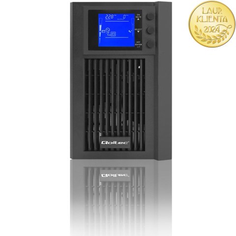 Qoltec Zasilacz awaryjny UPS On-line | Pure Sine Wave | 2kVA | 1.6kW | LCD | USB