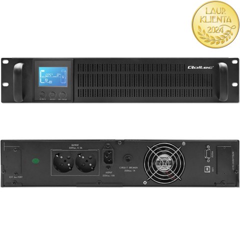 Qoltec Zasilacz awaryjny UPS RACK | 1kVA | 800W | LCD