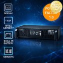 Qoltec Zasilacz awaryjny UPS do RACK | 1kVA | 1000W | Power Factor 1.0 | LCD | EPO | USB | On-line