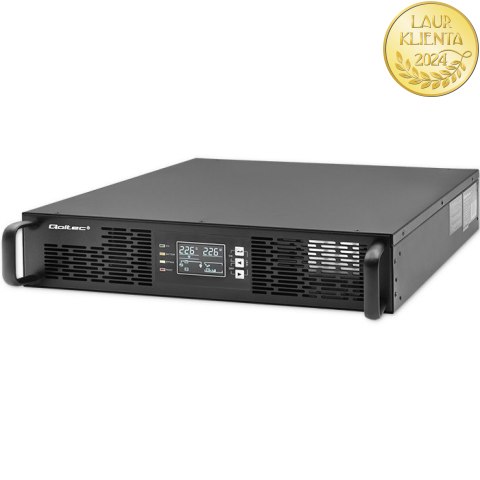 Qoltec Zasilacz awaryjny UPS do RACK | 1kVA | 1000W | Power Factor 1.0 | LCD | EPO | USB | On-line