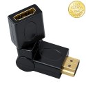 Qoltec Adapter HDMI A męski | HDMI A żeński | kątowy | obrotowy