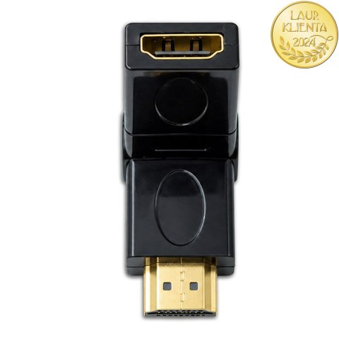 Qoltec Adapter HDMI A męski | HDMI A żeński | kątowy | obrotowy