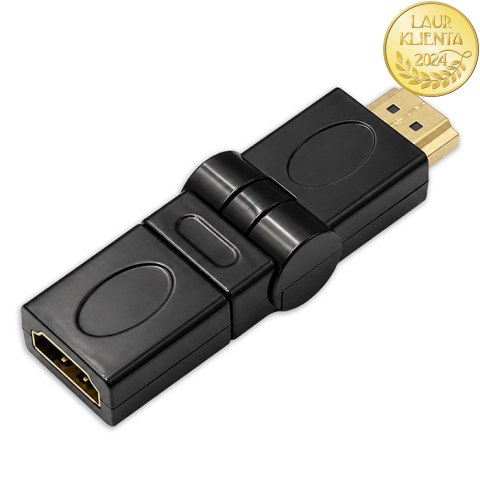 Qoltec Adapter HDMI A męski | HDMI A żeński | kątowy | obrotowy