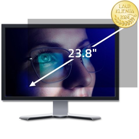 Qoltec Filtr prywatyzujący RODO 23.8" | 16:9 | Ochrona wzroku | Panoramiczny
