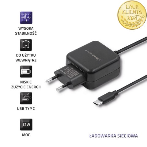 Qoltec Ładowarka sieciowa 12W | 5V | 2.4 | USB typ C