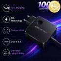 Qoltec Ładowarka sieciowa GaN Super Fast 100W | USB-C PD | 5-20V | 3-5A | Laptop | MacBook | Smartfon | kabel 1.8m