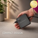 Qoltec Ładowarka sieciowa GaN Super Fast 100W | USB-C PD | 5-20V | 3-5A | Laptop | MacBook | Smartfon | kabel 1.8m