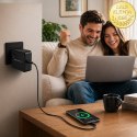 Qoltec Ładowarka sieciowa GaN Super Fast 100W | USB-C PD | 5-20V | 3-5A | Laptop | MacBook | Smartfon | kabel 1.8m