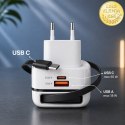 Qoltec Ładowarka sieciowa GaN Super Fast 65W | USB-C PD PPS | 5-20V | 3-3.25A | Laptop | MacBook | Smartfon | wysuwany kabel