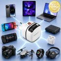 Qoltec Ładowarka sieciowa GaN Super Fast 65W | USB-C PD PPS | 5-20V | 3-3.25A | Laptop | MacBook | Smartfon | wysuwany kabel