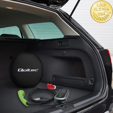 Qoltec Mobilna ładowarka do samochodu elektrycznego EV i hybryd z regulacją 2w1 Typ2 | 11kW | 400V | CEE 16A | Wi-fi | TUYA | SM