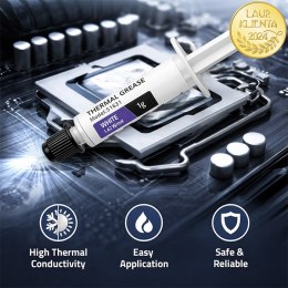 Qoltec Pasta termoprzewodząca 1.42 W/m-K | 1g | Biała