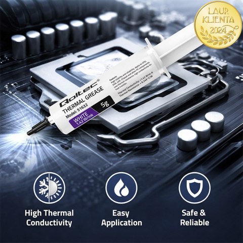 Qoltec Pasta termoprzewodząca 1.42 W/m-K | 5g | Biała