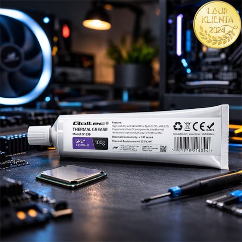 Qoltec Pasta termoprzewodząca 1.93 W/m-K | 100g | Szara