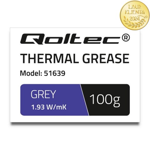 Qoltec Pasta termoprzewodząca 1.93 W/m-K | 100g | Szara