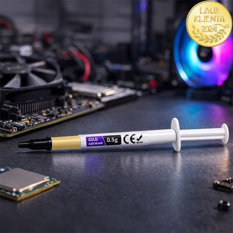 Qoltec Pasta termoprzewodząca 3.05 W/m-K | 0.5g | Złota